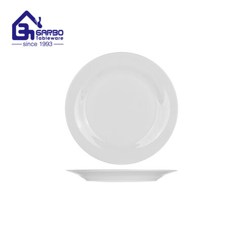 Wholesale 20cm round-shaped ceramic flat plates stoneware side plate home use tableware plates 