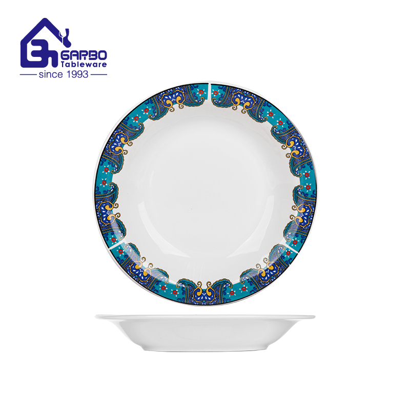 9-Inch Floral Decal Stoneware Plate