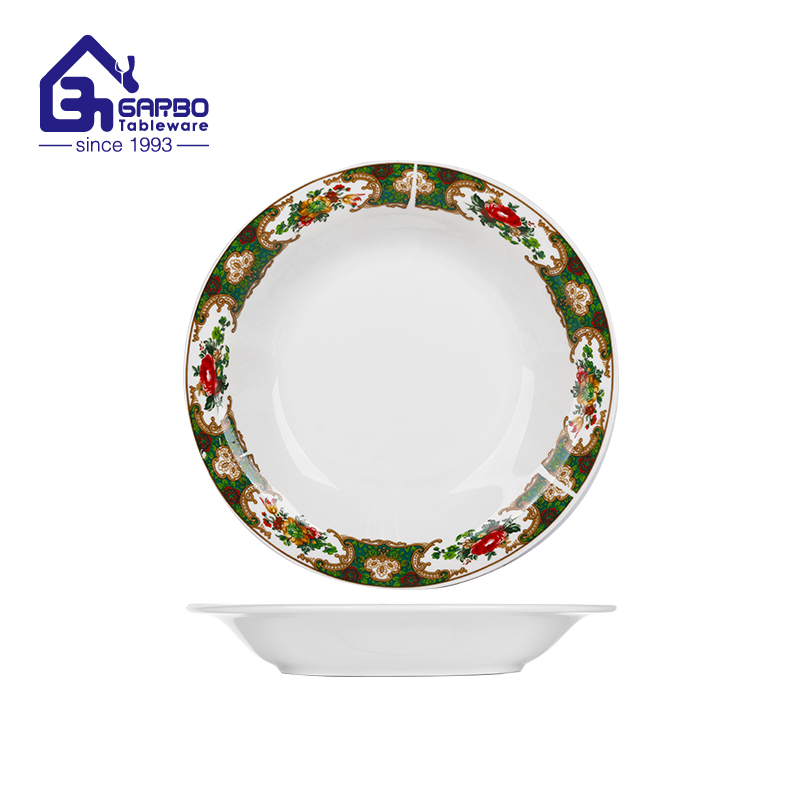 9-Inch Floral Decal Stoneware Plate