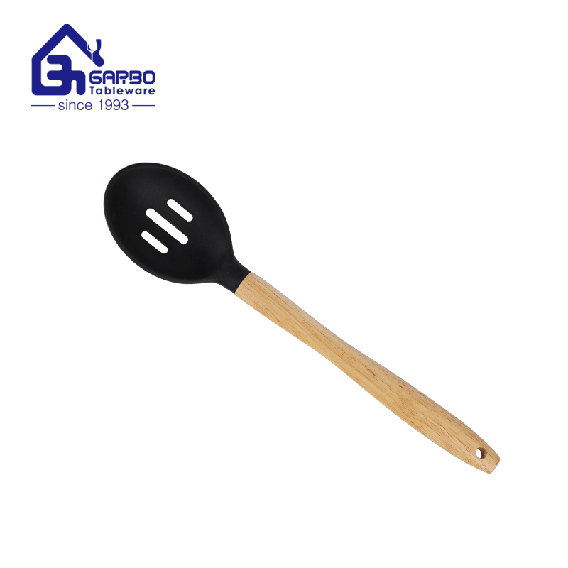 FDA 9Pieces Set Silicone Kitchen Tools Set With Bamboo lid