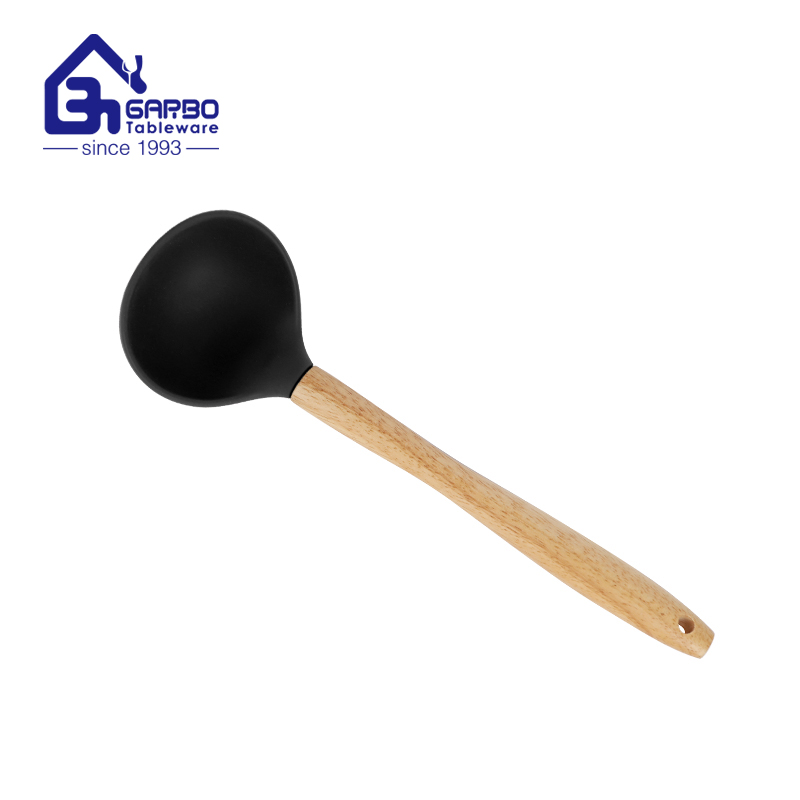 FDA 9Pieces Set Silicone Kitchen Tools Set With Bamboo lid