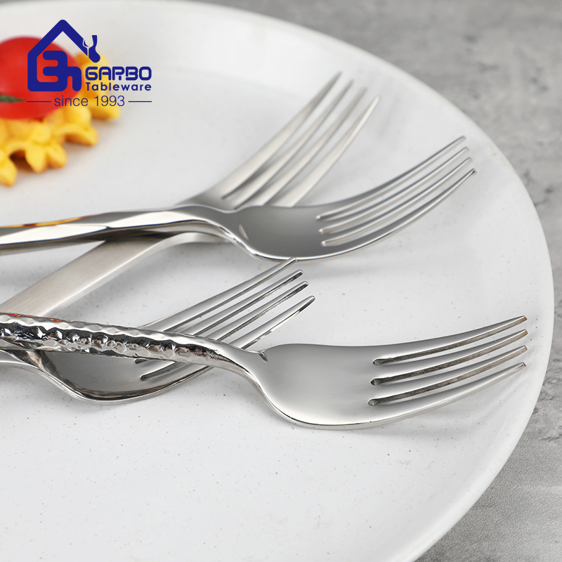 Silver Stainless Steel Cutlery Matte Polish Dinner Fork for Home Use