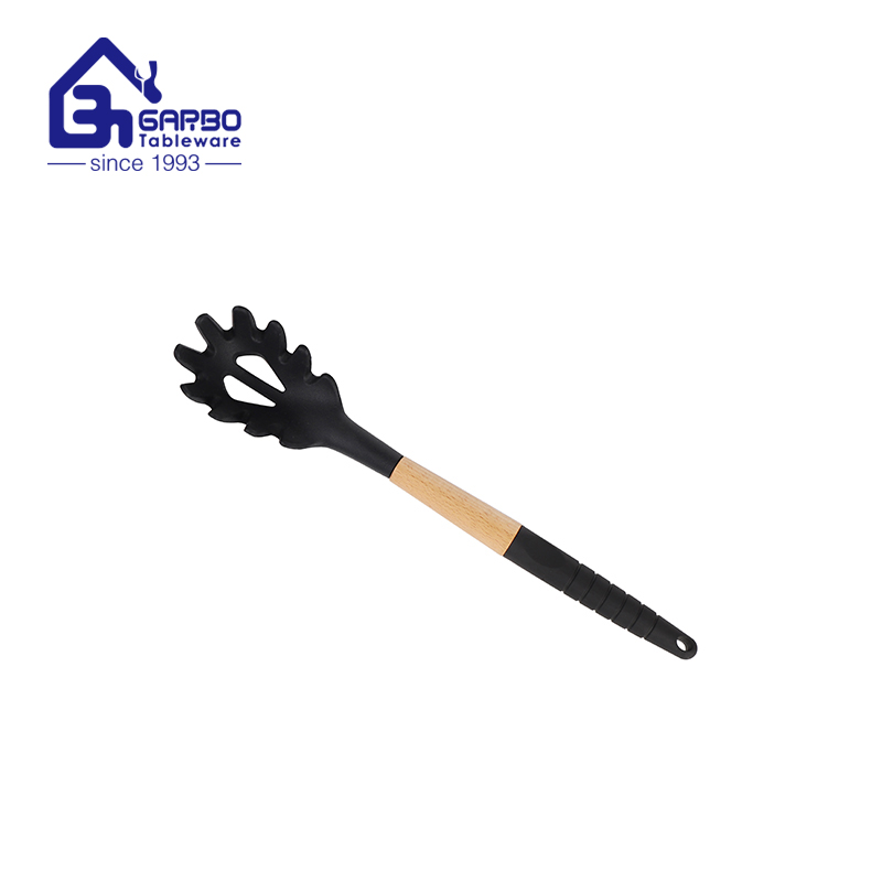 Wholesale sky blue kitchen utensils set with wooden insulated handle