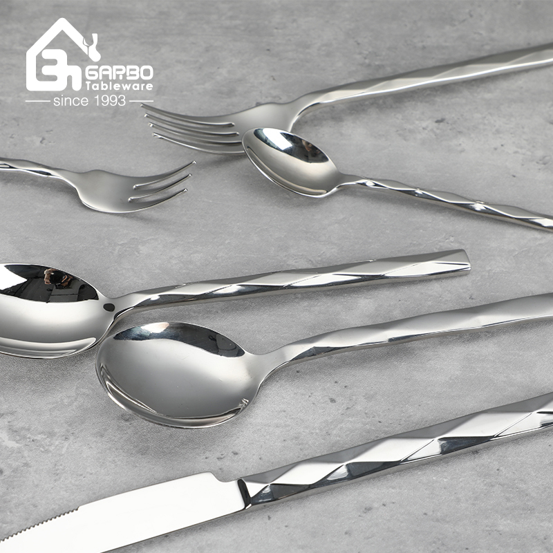 Mirror Polish Flatware Dishwasher Safe Knife and Fork Spoon Set