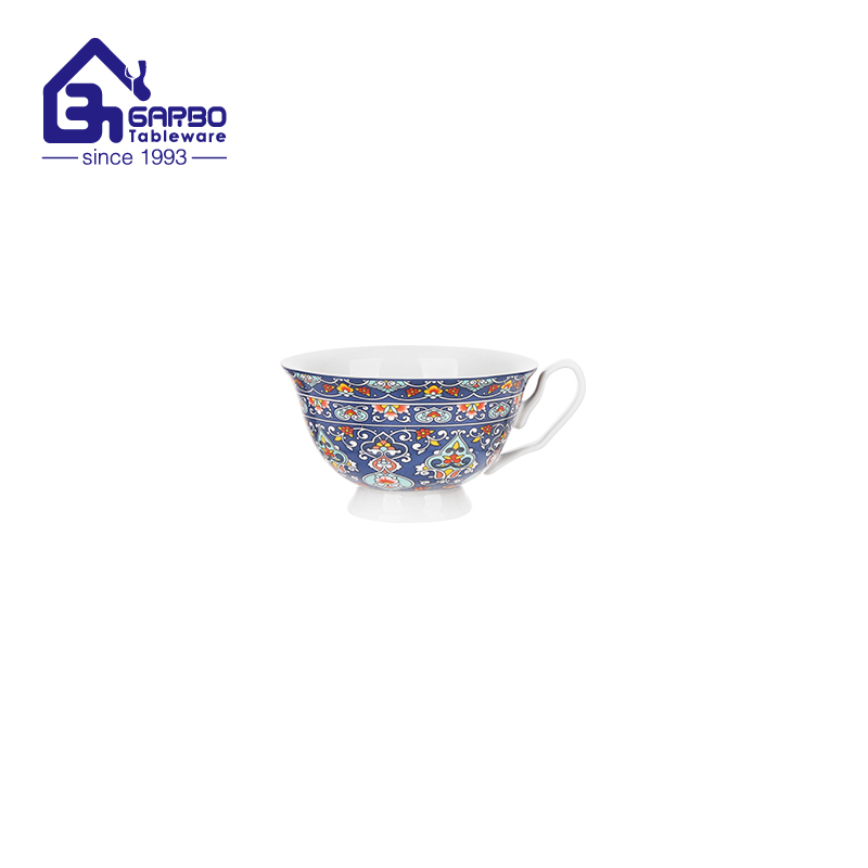 195ml Reinforced Porcelain Decorated Handle Cup