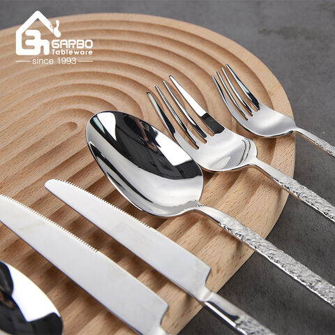 Shiny Polish Food Grade Cutlery Vintage Style Home Hotel Use Knife Fork and Spoon Set