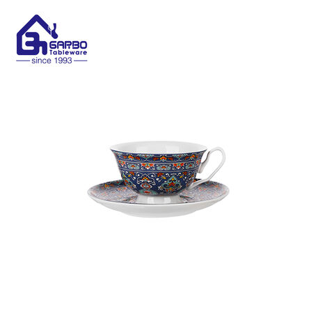 195ml durable porcelain coffee mug set with England style with full beauty decal