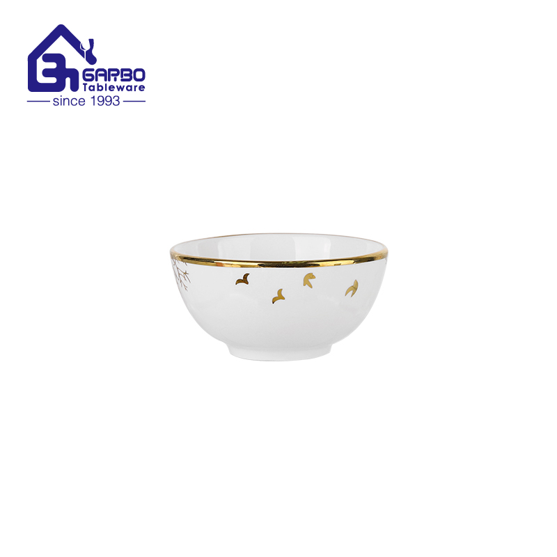 4 inch Electroplated gold tree design ceramic bowl