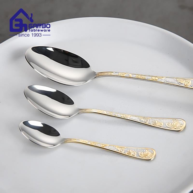 Arabic Style 201 Stainless Steel Cutlery Mirror Polish Dinner Spoon