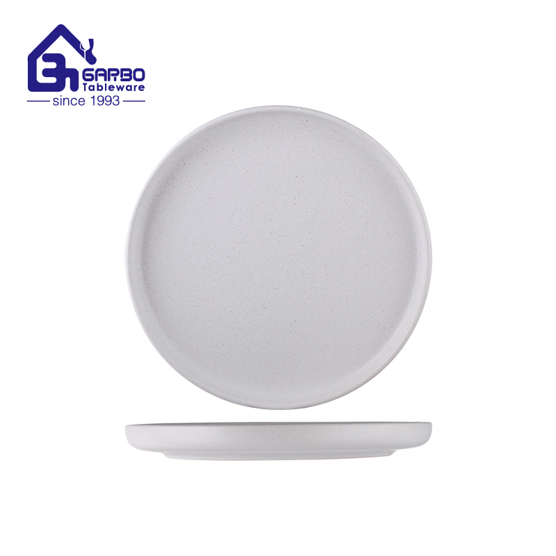 Simple 10.16 inch round-shaped stoneware ceramic plate from China Manufacturer