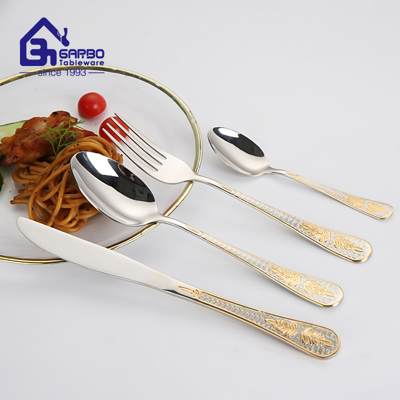 Hot Sales Stock Ready to Ship Stainless Steel Cutlery Set of 24 Pieces with Iron Holder