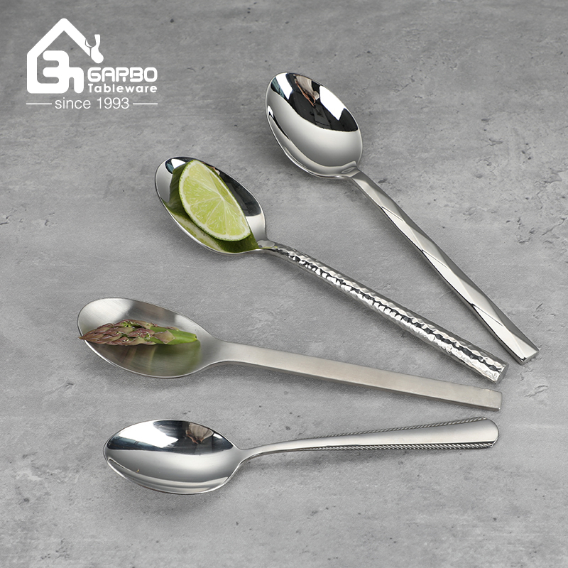 Small MOQ Matte Polish Flatware Spoon Set Superior Quality 304 Stainless Steel Dinner Spoon
