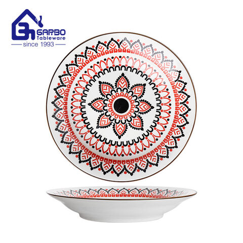 9.25-inch Ceramic Floral Print Dinner Plate