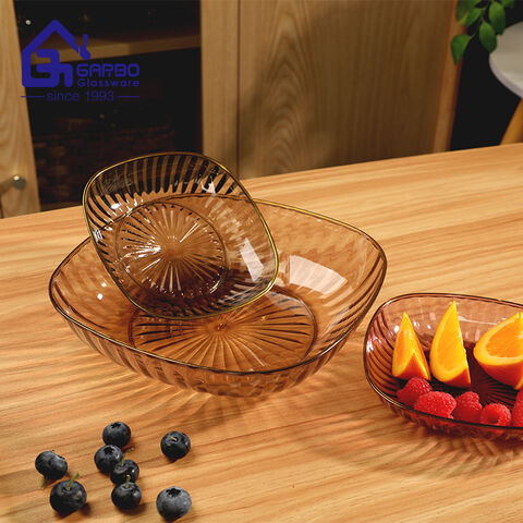 Luxury home use table top plastic fruit plate with golden rim 
