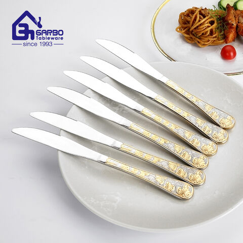 Luxury Gold Plated Handle Dinner Knife in Stock for Arabic Markets
