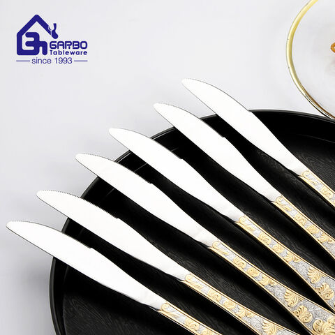 Luxury Gold Plated Handle Dinner Knife in Stock for Arabic Markets