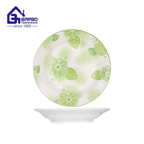 Luxury 9 inch ceramic plate with Glazed pattern for Asian market