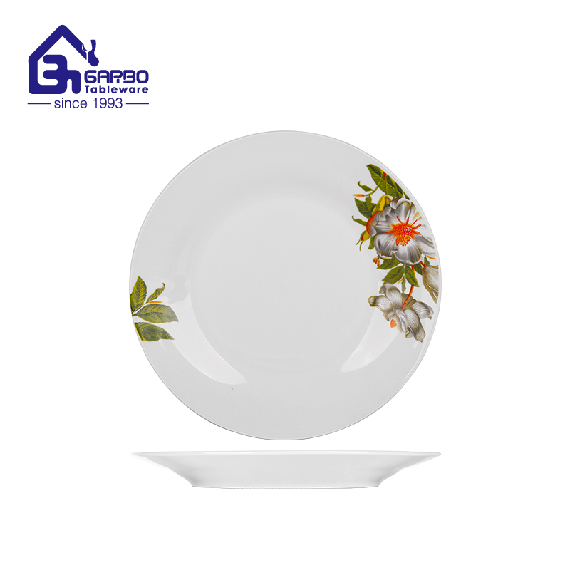 High-end ceramic stoneware soup bowl with floral designs
