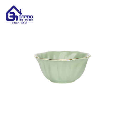 Luxury Flora Shape Porcelain Bowl with Gold Rim for European and American market