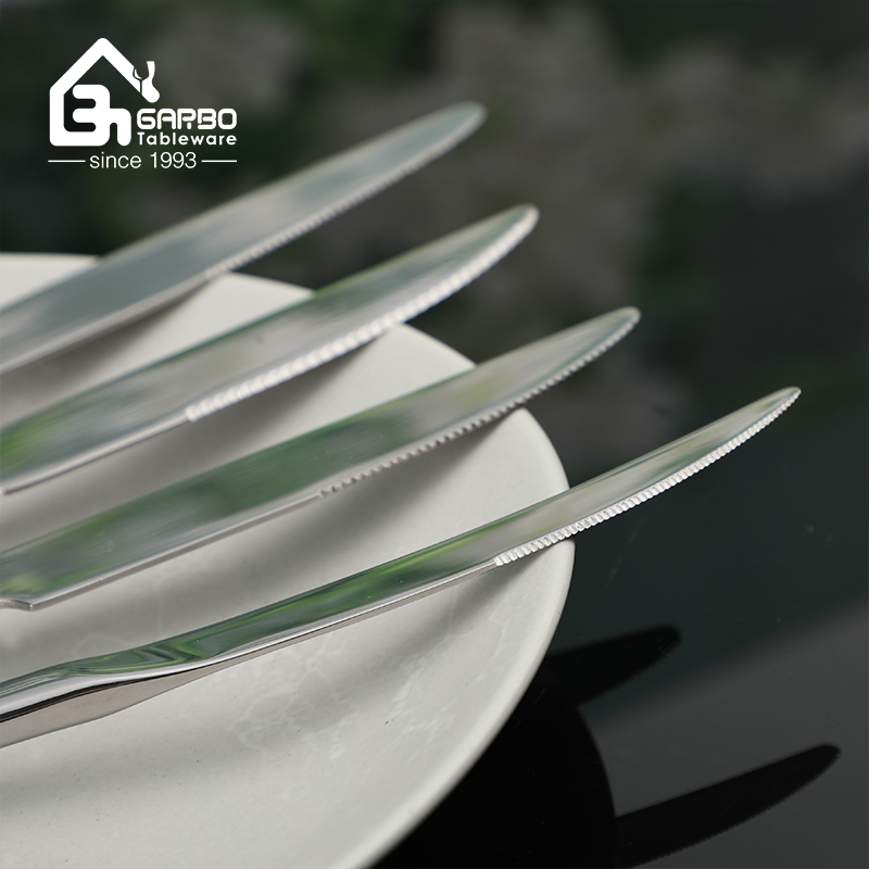 Hotel Use High-end Style 420 Stainless Steel Dinner Knife Silver Tableware in Stock