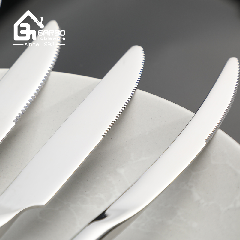 Hotel Use High-end Style 420 Stainless Steel Dinner Knife Silver Tableware in Stock