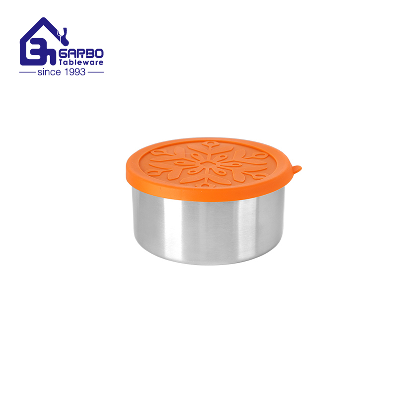 304 stainless steel food grade lunch box with lid and silicone vent
