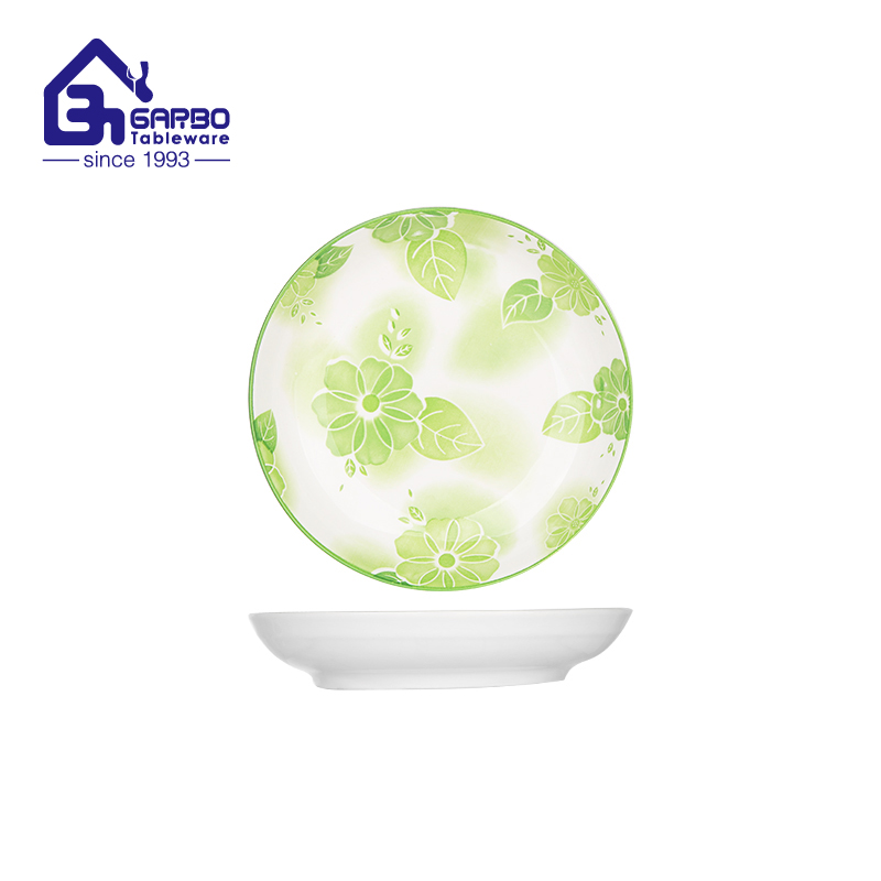Luxury porcelain plate with fancy decoration for European market