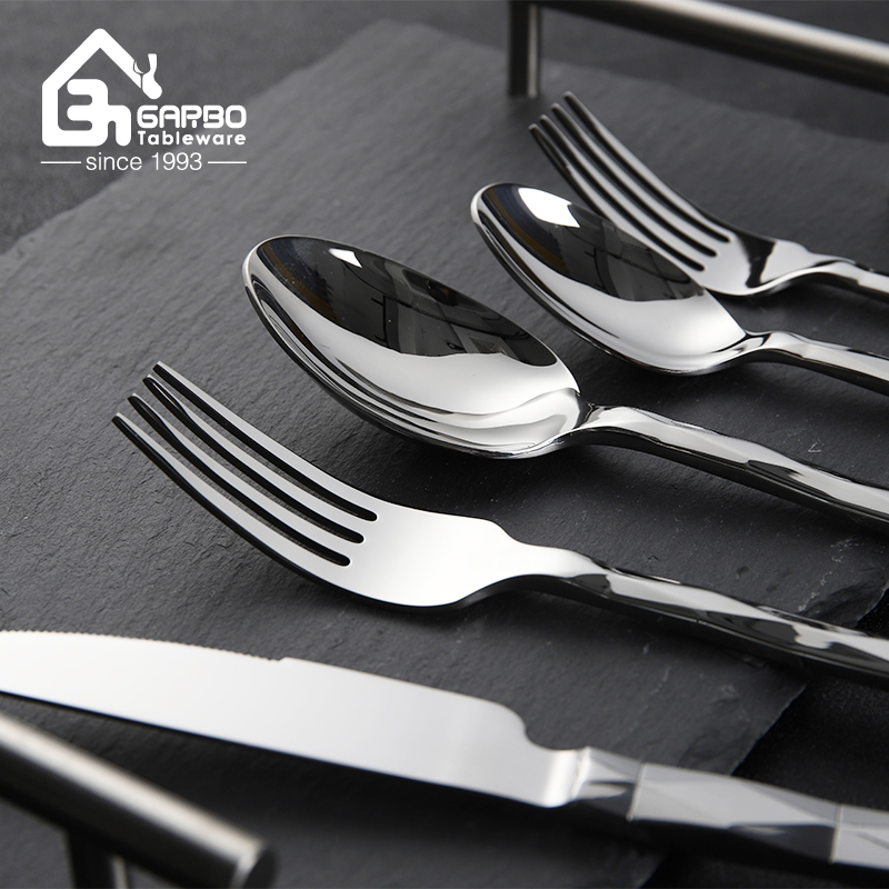 Prismatic Engraved Design Handle 18/8 Stainless Steel Set Silverware in Stock 