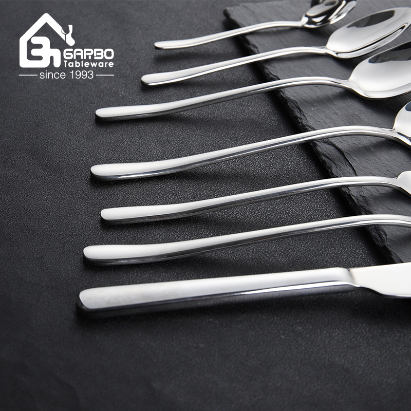 Hotel Supplies High-end Quality Simple Style Silver Stainless Steel Knife and Fork and Spoon