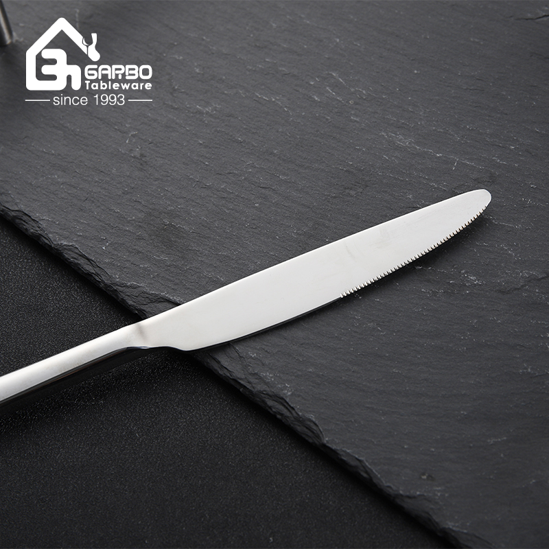 Hotel Supplies High-end Quality Simple Style Silver Stainless Steel Knife and Fork and Spoon