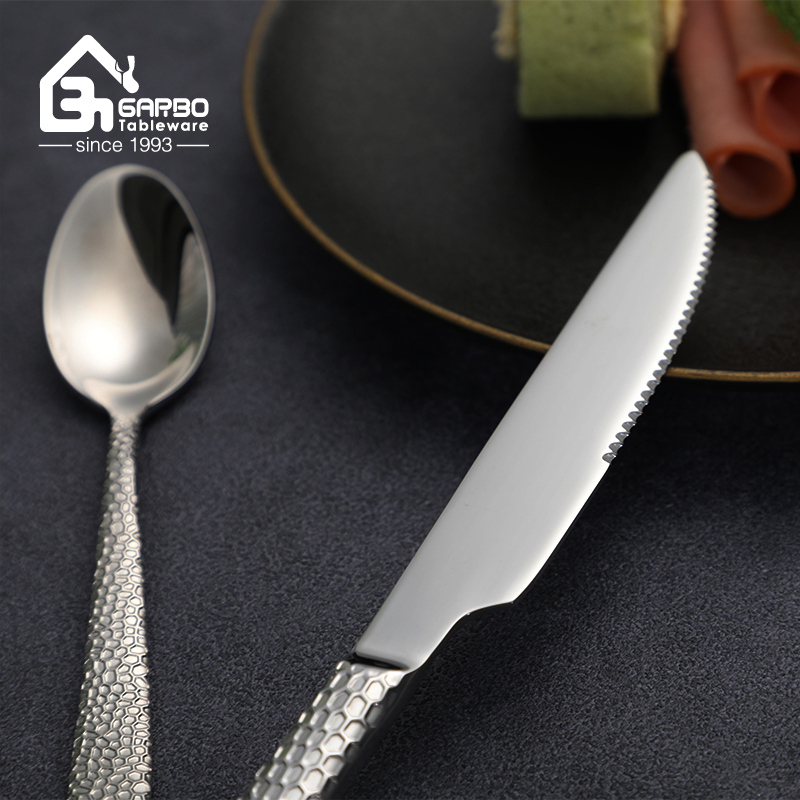 New design Garbo 18/10 stainless steel silver flatware set reusable cutlery high quality mirror polish stainless steel cutlery knife, fork and spoon