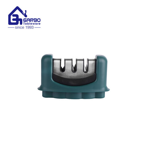 Green color small kitchen tools knife sharpener to polish blade