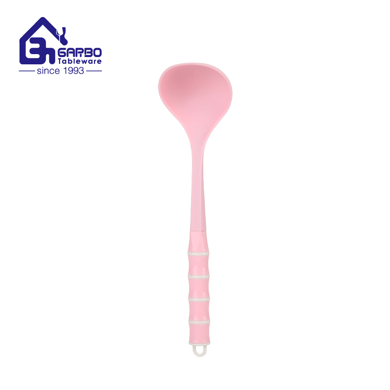 Natural style silicone solid spoon with wooden handle