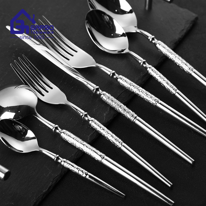 Dishwasher Safe Silver Cutlery 304 Stainless Steel Dinner Spoon Dessert and Tea Spoon