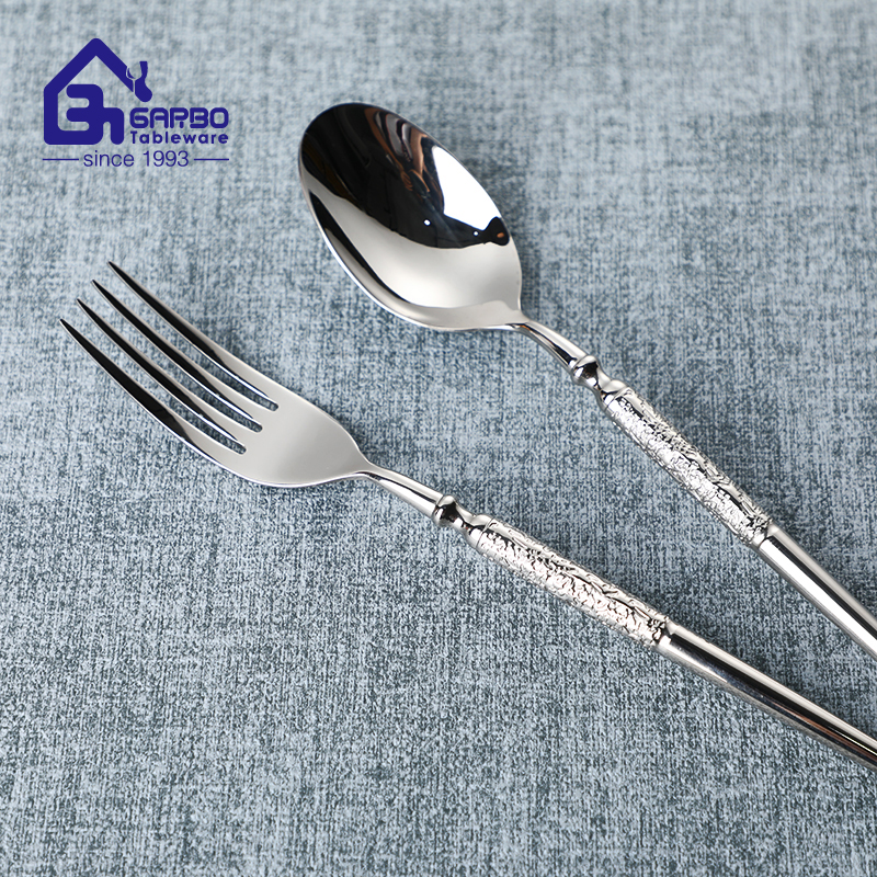 Dishwasher Safe Silver Cutlery 304 Stainless Steel Dinner Spoon Dessert and Tea Spoon