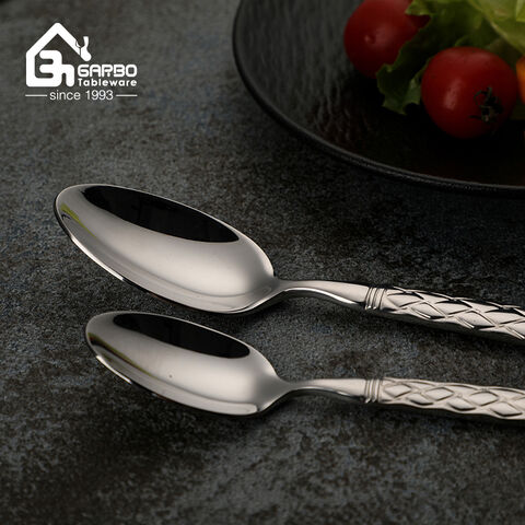 Embossed Handle 18/8 Stainless Steel Cutlery Modern Design Knife Fork Spoon Set
