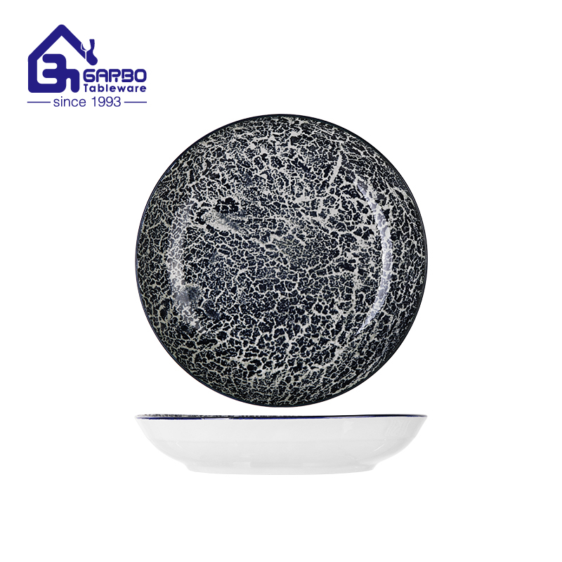 Kitchenware 9 inch orange-red under-glazed ceramic plate  