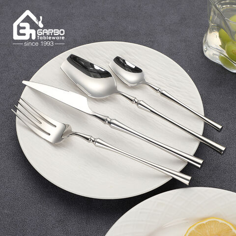 Slim-Waist Design Handle Silverware Cutlery Food Grade Knife Fork Spoon Set