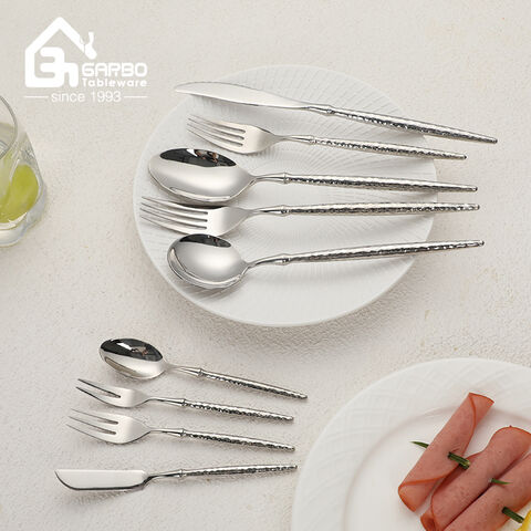 Multi-piece Stainless Steel Cutlery Set with Hammer Design Handle