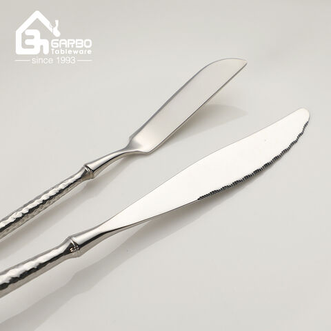 Multi-piece Stainless Steel Cutlery Set with Hammer Design Handle