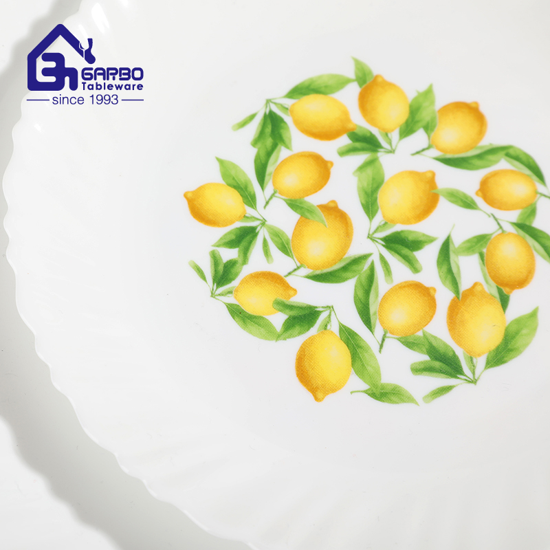 South American best-selling lemon decal heat-resistant glass dinner set for home use