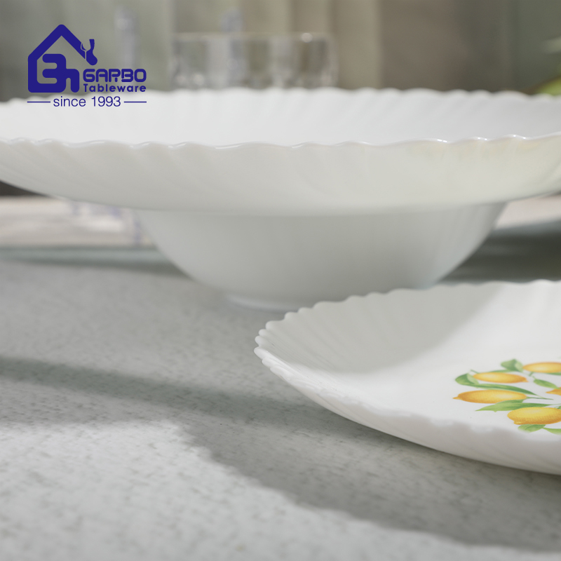 Opal Glass Tableware Collection with Lemon Printing for 2027 Spring Season 