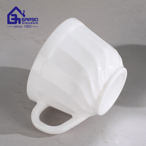 Bestselling White Opal Glass Mug 80ml 190ml