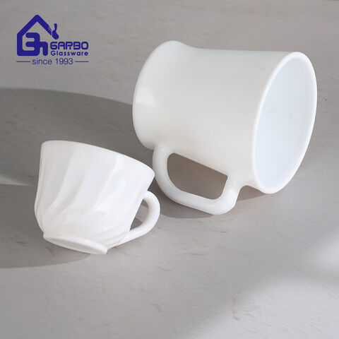 Bestselling White Opal Glass Mug 80ml 190ml