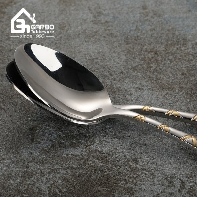 High Quality Mirror Polished Luxury Golden Handle Stainless Steel Flatware