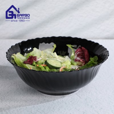 High Quality 6 inch black glass bowl for salad