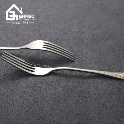 jieyang factory flat dinner fork with godlen handle 