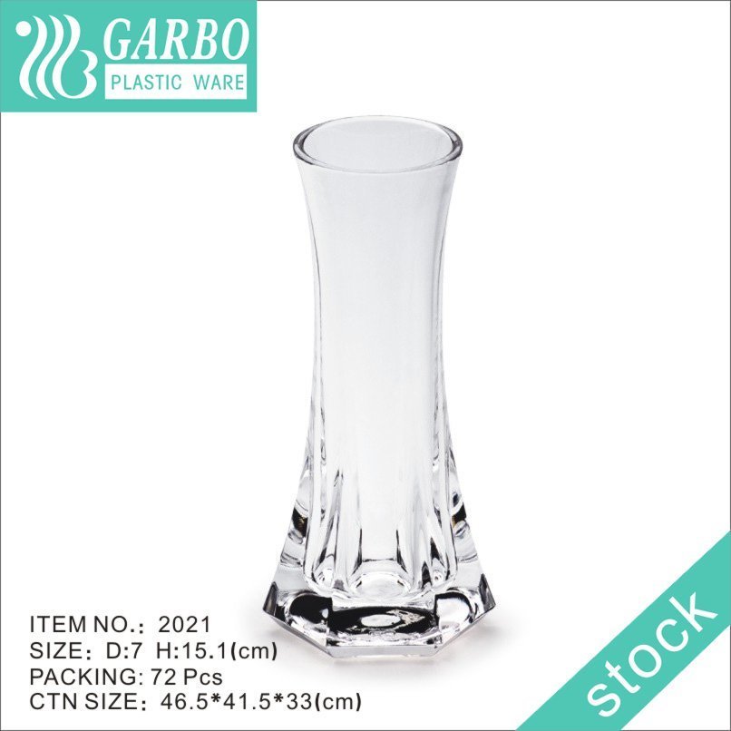 Wholesale clear plastic vase flower decor with heavy base