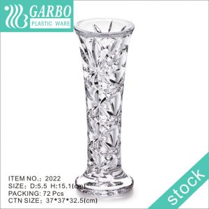 Peça central decorativa de vidro da China com 15 cm de altura, como vaso de acrílico de flores de plástico