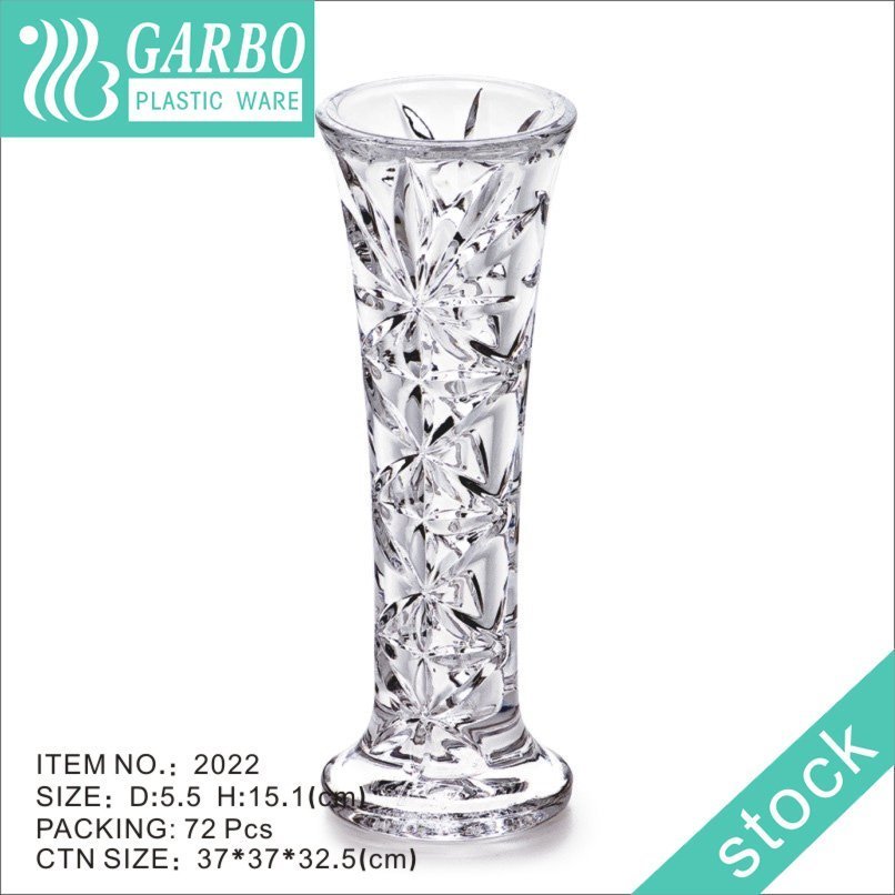 Wholesale clear plastic vase flower decor with heavy base